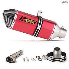 Ауспух AKRAPOVIC спортно гърне за мотор 370 мм, карбон червен- Mt39